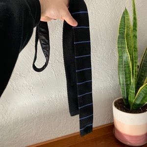 Black With Purple Stripes Knit Tie From Club Room